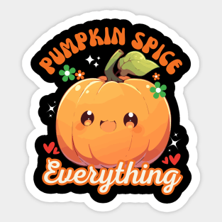 Cute Kawaii Pumpkin Spice Everything Fall Season Funny Thanksgiving Sticker